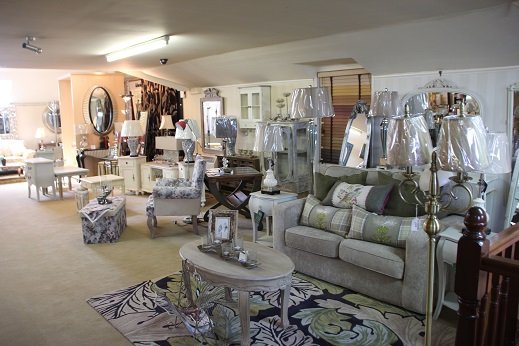 The furniture floor of the Enniskeane showroom with sofas, lamps and side tables laid out in room settings